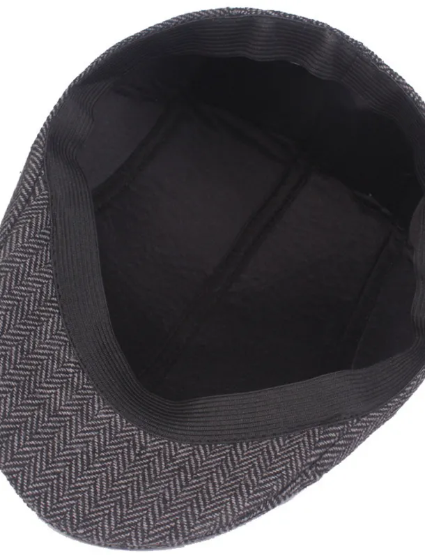 Men's Flat Cap Light Grey Dark Gray Cotton Streetwear Stylish 1920s Fashion Outdoor Daily Going out Graphic Prints Warm