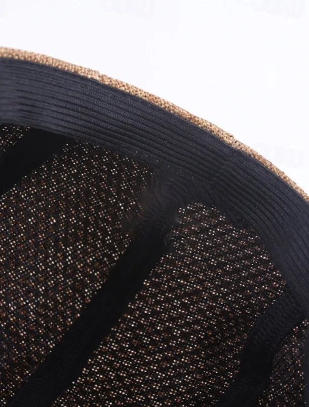 Men's Flat Cap Light Yellow Black Cotton and Linen Streetwear Stylish 1920s Fashion Outdoor Daily Going out Plain Warm