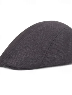 Men's Flat Cap Light Yellow Black Cotton and Linen Streetwear Stylish 1920s Fashion Outdoor Daily Going out Plain Warm