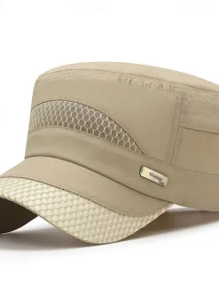 Men's Flat Cap Sun Hat Trucker Hat Navy Blue Blue Polyester Fashion Casual Street Daily Plain Adjustable Sunscreen Breathable