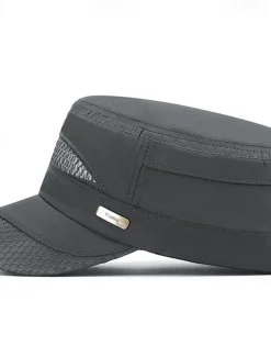 Men's Flat Cap Sun Hat Trucker Hat Navy Blue Blue Polyester Fashion Casual Street Daily Plain Adjustable Sunscreen Breathable