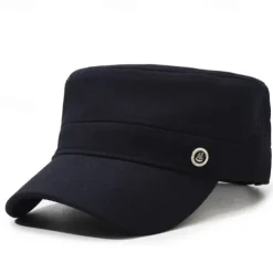 Men's Flat Cap Sun Hat Trucker Hat Black Navy Blue Polyester Fashion Casual Street Daily Plain Adjustable Sunscreen Breathable