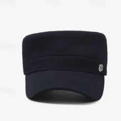 Men's Flat Cap Sun Hat Trucker Hat Black Navy Blue Polyester Fashion Casual Street Daily Plain Adjustable Sunscreen Breathable