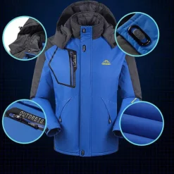 Men's Fleece Jacket Rain Jacket Raincoat Outdoor Waterproof Windproof Hiking Outfits Hiking Clothes Winter Autumn / Fall Windbreaker Patchwork Black Army Green Red