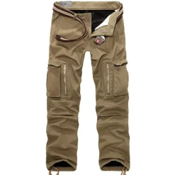 Men's Fleece Lined Pants Hiking Pants Trousers Work Pants Cargo Pants Track Pants Winter Outdoor Thermal Warm Windproof Fleece Lining Ripstop Bottoms khaki Black Army Green Fishing Climbing Running