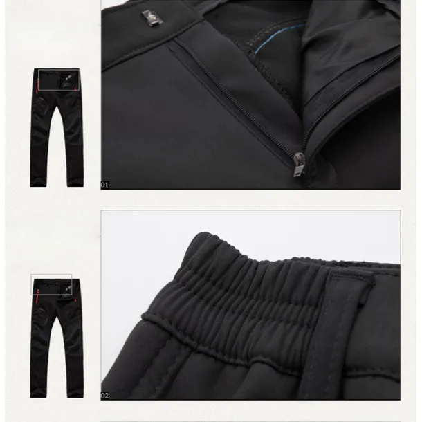 Men's Fleece Lined Pants Waterproof Hiking Pants Trousers Softshell Pants Winter Outdoor Thermal Warm Windproof Breathable Elastic Waist Fleece Bottoms Army Navy Grey Black Hunting Fishing Skiing