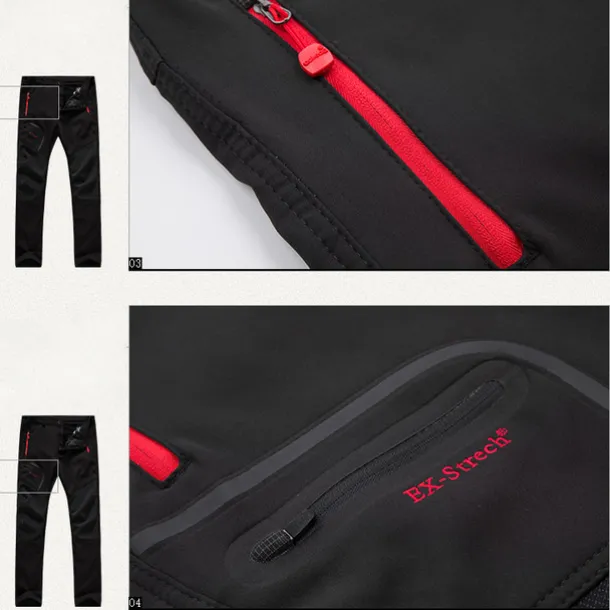 Men's Fleece Lined Pants Waterproof Hiking Pants Trousers Softshell Pants Winter Outdoor Thermal Warm Windproof Breathable Elastic Waist Fleece Bottoms Army Navy Grey Black Hunting Fishing Skiing