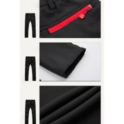 Men's Fleece Lined Pants Waterproof Hiking Pants Trousers Softshell Pants Winter Outdoor Thermal Warm Windproof Breathable Elastic Waist Fleece Bottoms Army Navy Grey Black Hunting Fishing Skiing