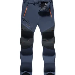 Men's Fleece Lined Pants Waterproof Hiking Pants Trousers Softshell Pants Winter Outdoor Thermal Warm Windproof Breathable Elastic Waist Fleece Bottoms Army Navy Grey Black Hunting Fishing Skiing