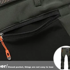 Men's Fleece Lined Pants Waterproof Hiking Pants Trousers Softshell Pants Winter Outdoor Thermal Warm Windproof Fleece Lining Pants / Trousers Bottoms Army Green Gray Black Hunting Fishing Climbing