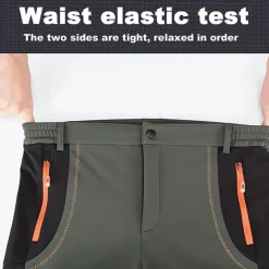 Men's Fleece Lined Pants Waterproof Hiking Pants Trousers Softshell Pants Winter Outdoor Thermal Warm Windproof Fleece Lining Pants / Trousers Bottoms Army Green Gray Black Hunting Fishing Climbing