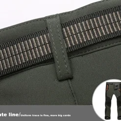 Men's Fleece Lined Pants Waterproof Hiking Pants Trousers Softshell Pants Winter Outdoor Thermal Warm Windproof Fleece Lining Pants / Trousers Bottoms Army Green Gray Black Hunting Fishing Climbing