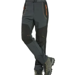 Men's Fleece Lined Pants Waterproof Hiking Pants Trousers Softshell Pants Winter Outdoor Thermal Warm Windproof Fleece Lining Pants / Trousers Bottoms Army Green Gray Black Hunting Fishing Climbing