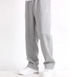 Men's Fleece Pants Sweatpants Joggers Trousers Straight Leg Sweatpants Elastic Waist Straight Leg Solid Color Plain Breathable Comfortable Full Length Sports Outdoor Daily Wear Casual / Sporty