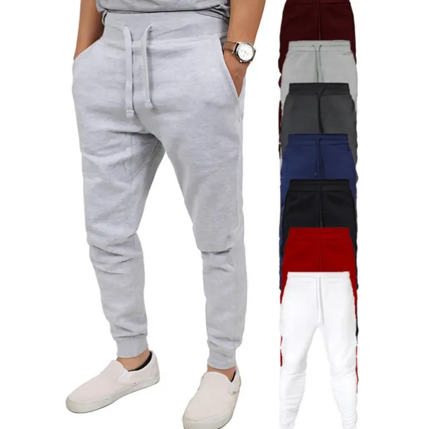 Men's Fleece Pants Sweatpants Joggers Winter Pants Trousers Pocket Drawstring Elastic Waist Solid Color Warm Full Length Daily Casual Plus velvet Loose Fit Light gray-pure light board Dark gray-light