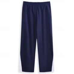 Men's Fleece Pants Sweatpants Trousers Straight Leg Sweatpants Flared Sweatpants Pocket Drawstring Elastic Waist Color Block Comfort Breathable Outdoor Daily Going out Fashion Casual Black-White Black