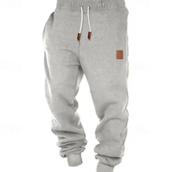 Men's Fleece Pants Sweatpants Joggers Trousers Drawstring Plain Comfort Breathable Outdoor Daily Going out Fashion Casual Black Green