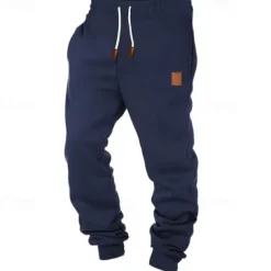 Men's Fleece Pants Sweatpants Joggers Trousers Drawstring Plain Comfort Breathable Outdoor Daily Going out Fashion Casual Black Green