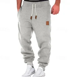 Men's Fleece Pants Sweatpants Joggers Trousers Drawstring Plain Comfort Breathable Outdoor Daily Going out Fashion Casual Black Green