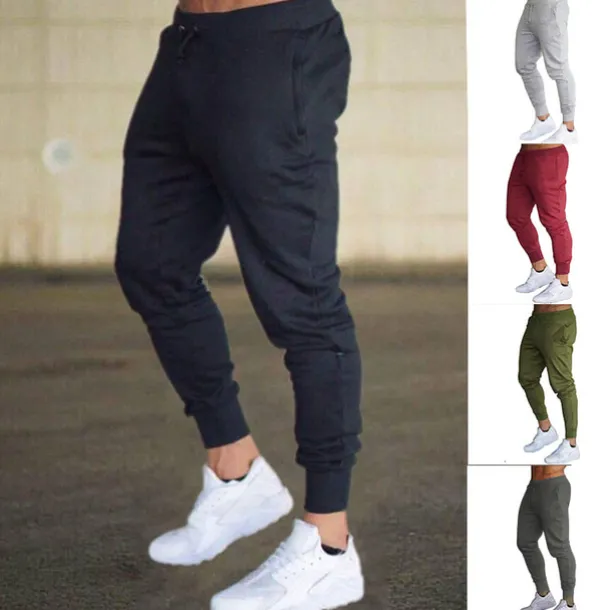 Men's Fleece Pants Sweatpants Joggers Workout Pants Track Pants Pocket Elastic Waist Solid Color Lightweight Casual Daily Trousers Athletic Blackine White