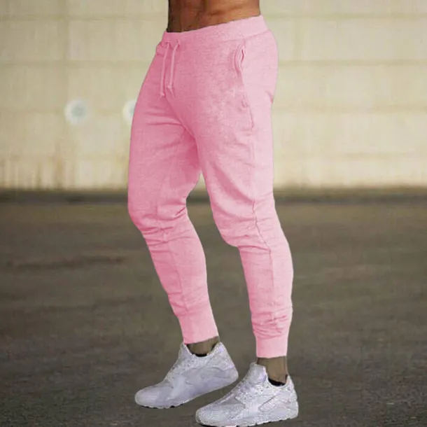 Men's Fleece Pants Sweatpants Joggers Workout Pants Track Pants Pocket Elastic Waist Solid Color Lightweight Casual Daily Trousers Athletic Blackine White