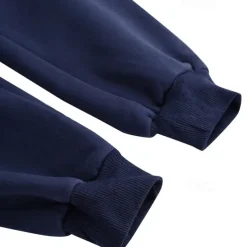 Men's Fleece Pants Sweatpants Joggers Workout Pants Track Pants Pocket Elastic Waist Solid Color Lightweight Casual Daily Trousers Athletic Blackine White