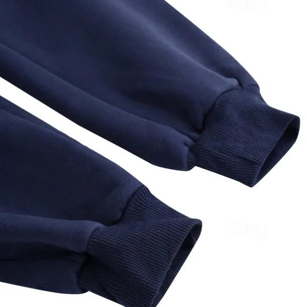 Men's Fleece Pants Sweatpants Joggers Workout Pants Track Pants Pocket Elastic Waist Solid Color Lightweight Casual Daily Trousers Athletic Blackine White