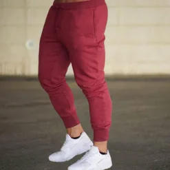 Men's Fleece Pants Sweatpants Joggers Workout Pants Track Pants Pocket Elastic Waist Solid Color Lightweight Casual Daily Trousers Athletic Blackine White