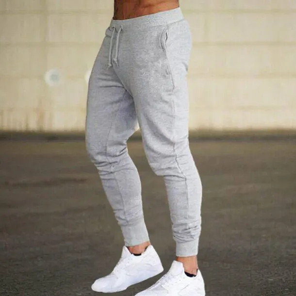 Men's Fleece Pants Sweatpants Joggers Workout Pants Track Pants Pocket Elastic Waist Solid Color Lightweight Casual Daily Trousers Athletic Blackine White