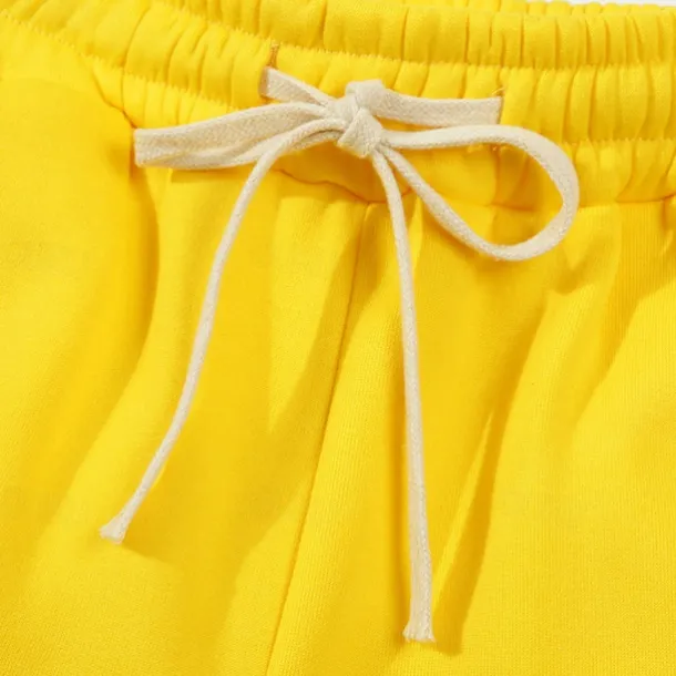 Men's Fleece Pants Sweatpants Joggers Trousers Casual Pants Drawstring Elastic Waist Reflective Strip Plain Comfort Warm Full Length Sports Outdoor Daily Nightclub Fashion Streetwear Black Yellow