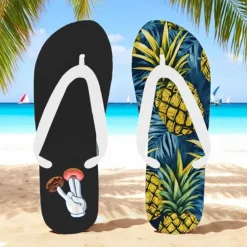 Men's Flip-flop Sandals with Goose Design and Rope Pattern – Laid-back Beach Style for Men during Beach Outings and Summer Activities