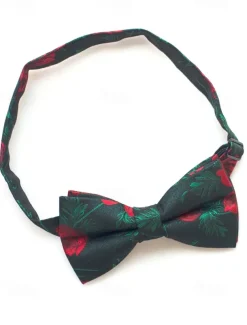 Men's Floral Bow Tie and Pocket Square Set – Elegant Printed Design, Formal Tuxedo Accessory for Weddings, Parties, and Special Occasions