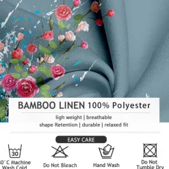 Men's Floral Button Up Shirt Long Sleeve Casual Vacation Daily Summer Spring & Fall Band Collar grandad collar 3D Print White Pink Blue Sage