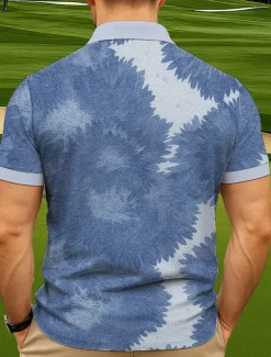 Men's Floral Golf Polo Sports Polo Shirts Short Sleeve Polo Shirts Collared Shirts Casual Athleisure Daily Wear Buttons Summer Red Blue Green