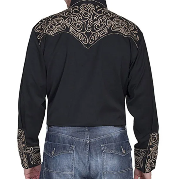 Men's Floral Graphic Prints Shirt Western Shirt Cowboy Shirt Long Sleeve Fashion Streetwear Designer Outdoor Daily Fall & Winter Turndown Print Button-Down Black Red Blue Green