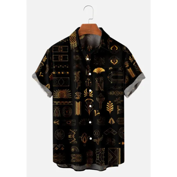 Men's Floral Mermaid Pirate Shirt Summer Hawaiian Shirt Aloha Shirt Short Sleeves Shirt Turndown Vintage Tropical Fashion Street Casual Hawaiian Apricot Black Yellow S M L