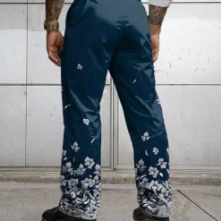 Men's Floral Print Dress Pants Trousers Mid Waist Business Casual Wedding Holiday Dads Day Gifts Straight Leg Trousers Flat-Front Summer Spring Fall 3D Print Black Wine Blue