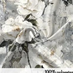 Men's Floral Print Flowers Satin Shirt Dress Shirt Button Up Shirt Long Sleeve Fashion Casual Vacation Evening Party Wedding Party Summer Spring Turndown Collared Shirts 3D Print Gray