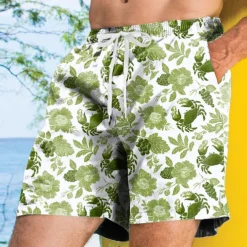 Men's Floral Print Flowers Swim Trunks Swim Shorts Board Shorts Mid Waist Streetwear Hawaiian Vacation Side Pockets Mesh Lining Elastic Drawstring Waist Designer Clothing Apparel