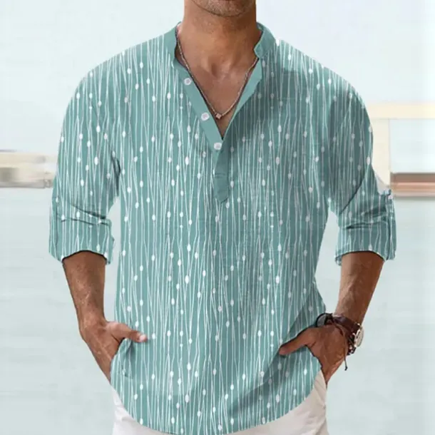 Men's Floral Shirt Button Up Shirt Long Sleeve Fashion Streetwear Designer Daily Going out Summer Spring Fall Stand Collar Print Yellow Blue Purple Green