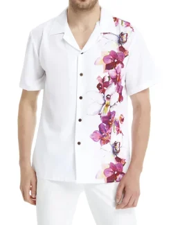 Men's Floral Shirt Short Sleeve Sports Fashion Streetwear Casual Holiday Beach Summer Spring Cuban Collar Print Button-Down Black Light Green Black / Brown Red Green