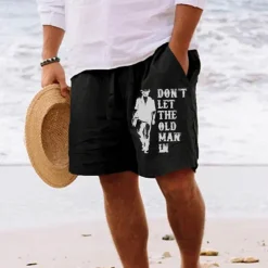 Men's Four Leaf Clover Shorts Summer Shorts Beach Shorts Mid Waist Hawaiian Casual Holiday St. Patrick's Day Drawstring Elastic Waist Print Designer Clothing Apparel