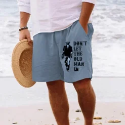 Men's Four Leaf Clover Shorts Summer Shorts Beach Shorts Mid Waist Hawaiian Casual Holiday St. Patrick's Day Drawstring Elastic Waist Print Designer Clothing Apparel