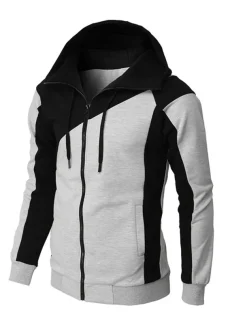 Men's Full Zip Hoodie Sweat Jacket Jacket Black White Wine Red Blue Hooded Graphic Color Block Zipper Casual Cool Casual Big and Tall Winter Spring & Fall Clothing Apparel Hoodies Sweatshirts Long