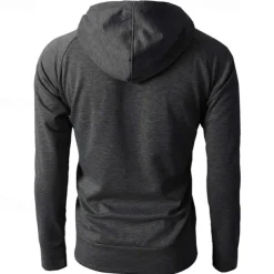 Men's Full Zip Hoodie Zip Up Hoodie Fleece Hoodie Black Wine Army Green Navy Blue Khaki Hooded Plain Zip Up Pocket Sports & Outdoor Daily Holiday Polyester Streetwear Basic Casual Fall & Winter