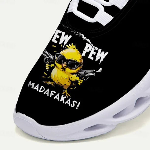Men's Funny Graphic Print Flyknit Sneakers - Lightweight Breathable Casual Shoes for Running and Everyday Style