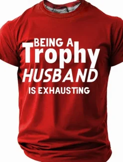 Men's Funny Husband T Shirt Short Sleeve T shirt 3D Print Crew Neck Shirt Fashion Daily Street Daily Black Red Blue Summer Spring Clothing Apparel S M L XL XXL XXXL