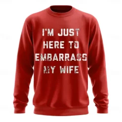 Men's Funny Slang Sweatshirt Fashion Daily Long Sleeve Crew Neck Black White Crewneck 3D All Seasons Designer