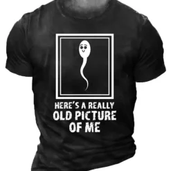Men's Funny Sperm Here's Graphic Prints T Shirt Tee Funny T Shirts Distressed T Shirt Short Sleeve T shirt 3D Print Crew Neck Shirt Vintage Sports Designer Outdoor Street Daily