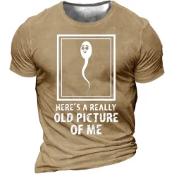 Men's Funny Sperm Here's Graphic Prints T Shirt Tee Funny T Shirts Distressed T Shirt Short Sleeve T shirt 3D Print Crew Neck Shirt Vintage Sports Designer Outdoor Street Daily